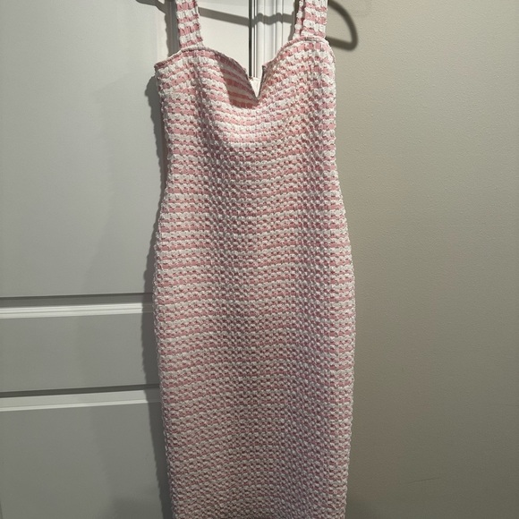 Amanda Uprichard Dresses & Skirts - Amanda Uprichard Pink Tweed Midi Dress